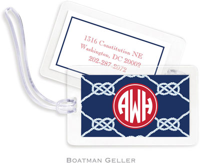 Boatman Geller Luggage/ID Tags - Nautical Knot Navy Preset