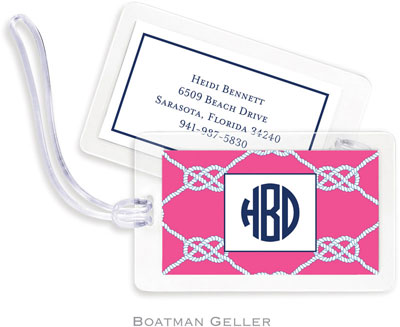 Boatman Geller Luggage/ID Tags - Nautical Knot Raspberry