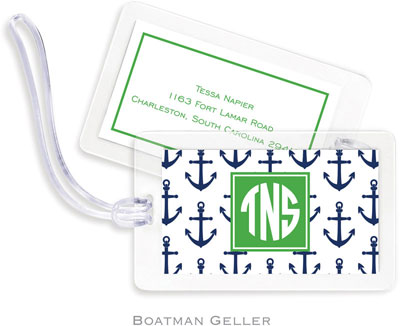 Boatman Geller Luggage/ID Tags - Anchors Navy Preset