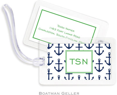 Boatman Geller Luggage/ID Tags - Anchors Navy