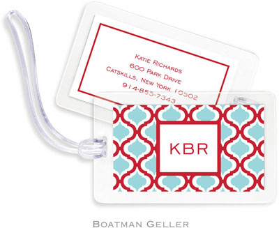 Boatman Geller Luggage/ID Tags - Kate Red & Teal Boatman Geller Luggage/ID Tags - Kate Red & Teal