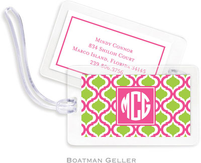 Boatman Geller Luggage/ID Tags - Kate Raspberry & Lime Preset