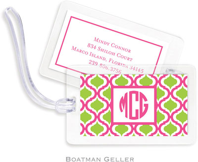 Boatman Geller Luggage/ID Tags - Kate Raspberry & Lime Boatman Geller Luggage/ID Tags - Kate Raspberry & Lime