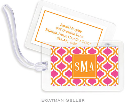 Boatman Geller Luggage/ID Tags - Kate Tangerine & Raspberry Preset