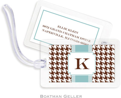 Boatman Geller Luggage/ID Tags - Alex Houndstooth Chocolate