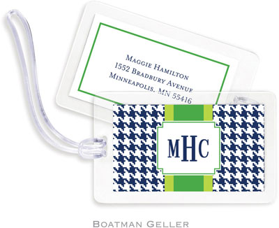 Boatman Geller Luggage/ID Tags - Alex Houndstooth Navy