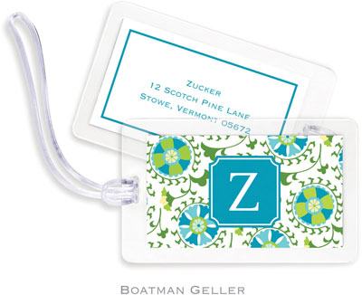 Boatman Geller Luggage/ID Tags - Suzani Teal Preset Boatman Geller Luggage/ID Tags - Suzani Teal Preset