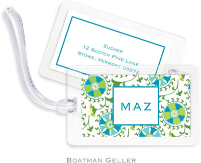 Boatman Geller Luggage/ID Tags - Suzani Teal Boatman Geller Luggage/ID Tags - Suzani Teal