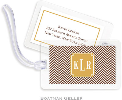 Boatman Geller Luggage/ID Tags - Herringbone Chocolate Preset