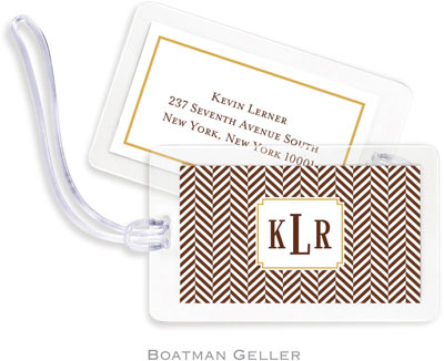 Boatman Geller Luggage/ID Tags - Herringbone Chocolate