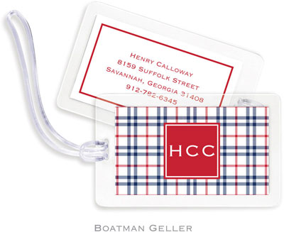 Boatman Geller Luggage/ID Tags - Miller Check Navy & Red Preset
