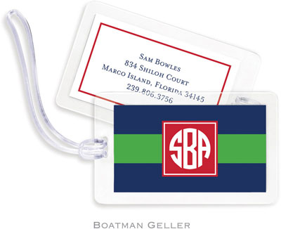 Boatman Geller Luggage/ID Tags - Rugby Navy & Kelly Preset