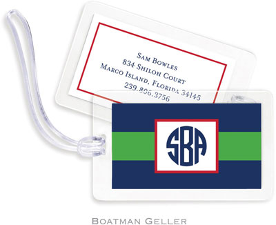 Boatman Geller Luggage/ID Tags - Rugby Navy & Kelly