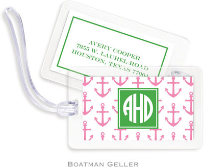 Boatman Geller Luggage/ID Tags - Anchors Pink Preset