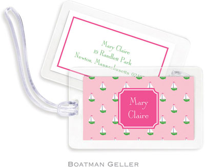 Boatman Geller Luggage/ID Tags - Little Sailboat Pink Preset