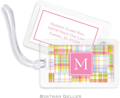 Boatman Geller Luggage/ID Tags - Madras Patch Pink Preset Boatman Geller Luggage/ID Tags - Madras Patch Pink Preset