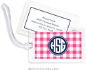 Boatman Geller - Create-Your-Own Luggage/ID Tags - Classic Check Raspberry Preset