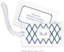 Boatman Geller Luggage/ID Tags - Bamboo Navy & Green