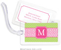 Boatman Geller Luggage/ID Tags - Greek Key Band Pink Preset