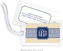 Boatman Geller Luggage/ID Tags - Greek Key Band Navy Preset