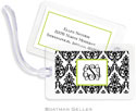 Boatman Geller Luggage/ID Tags - Madison Damask White with Black