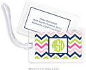 Boatman Geller Luggage/ID Tags - Chevron Pink Navy & Lime