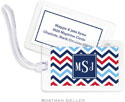 Boatman Geller Luggage/ID Tags - Chevron Blue & Red Preset