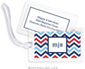 Boatman Geller Luggage/ID Tags - Chevron Blue & Red