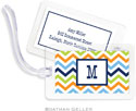 Boatman Geller Luggage/ID Tags - Chevron Blue Orange & Lime