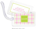 Boatman Geller Luggage/ID Tags - Miller Check Pink & Green Preset