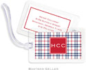 Boatman Geller Luggage/ID Tags - Miller Check Navy & Red Preset