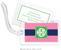 Boatman Geller Luggage/ID Tags - Rugby Navy & Pink Preset