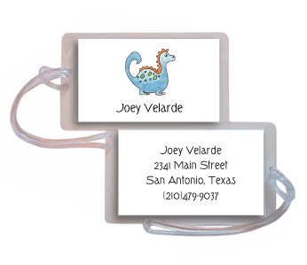 Kelly Hughes Designs - Luggage/ID Tags (Blue Dinosaur)