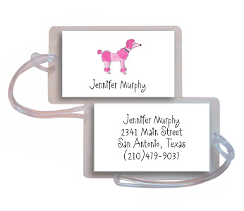 Kelly Hughes Designs - Luggage/ID Tags (Pink Poodle)