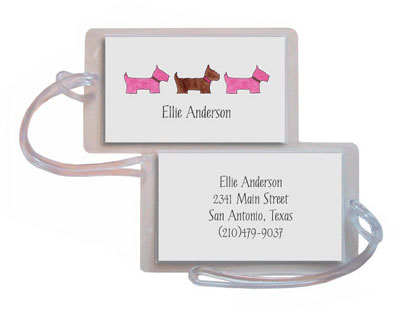 Kelly Hughes Designs - Luggage/ID Tags (Preppy Pups Pink)