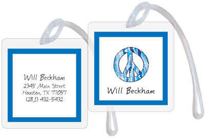 Kelly Hughes Designs - Luggage/ID Tags (Peace Out Blue) Kelly Hughes Designs - Luggage/ID Tags (Peace Out Blue)