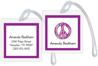 Kelly Hughes Designs - Luggage/ID Tags (Peace Out Purple)
