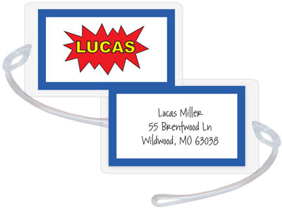 Kelly Hughes Designs - Luggage/ID Tags (Blue Superhero)