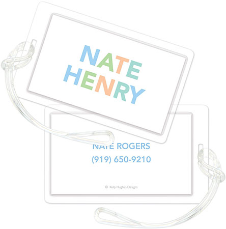Luggage/ID Tags by Kelly Hughes Designs (Block Letters in Blue) Luggage/ID Tags by Kelly Hughes Designs (Block Letters in Blue)