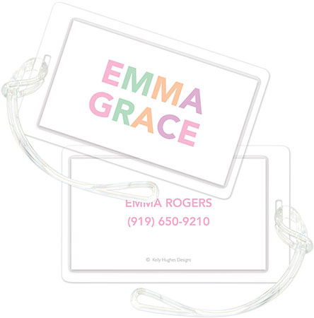 Luggage/ID Tags by Kelly Hughes Designs (Block Letters in Pink) Luggage/ID Tags by Kelly Hughes Designs (Block Letters in Pink)