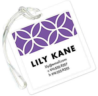 Luggage/ID Tags by Modern Posh - Lattice Posh Lilac