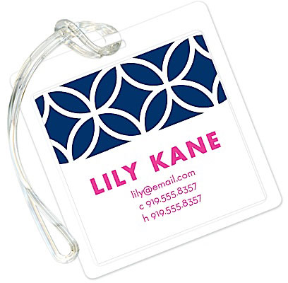 Luggage/ID Tags by Modern Posh - Lattice Posh Navy