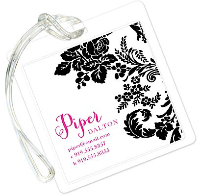 Luggage/ID Tags by Modern Posh - Black Flourish Posh Luggage/ID Tags by Modern Posh - Black Flourish Posh