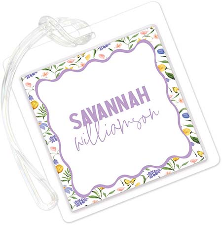 Luggage/ID Tags by PicMe Prints (Floral Whimsy Dark Grape) Luggage/ID Tags by PicMe Prints (Floral Whimsy Dark Grape)