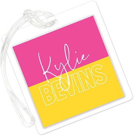 Luggage/ID Tags by PicMe Prints (Colorblock Hot Pink - Sunshine) Luggage/ID Tags by PicMe Prints (Colorblock Hot Pink - Sunshine)