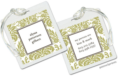 Luggage/ID Tags by PicMe Prints (Damask Moss) Luggage/ID Tags by PicMe Prints (Damask Moss)