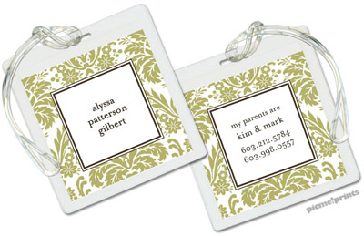 PicMe Prints - Luggage/ID Tags - Damask Moss