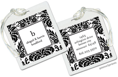 Luggage/ID Tags by PicMe Prints (Damask Black) Luggage/ID Tags by PicMe Prints (Damask Black)