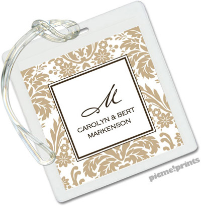 Luggage/ID Tags by PicMe Prints (Damask Tan) Luggage/ID Tags by PicMe Prints (Damask Tan)