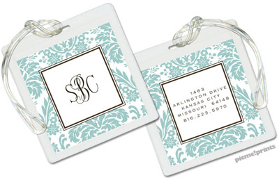 Luggage/ID Tags by PicMe Prints (Damask Robin's Egg)